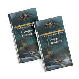 Set of 2 Brass Traditional Irish Whistle in the Key of D (Grey Key D with Tutor Book)