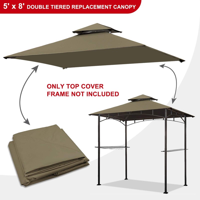 Eurmax USA High Performance Grill Gazebo Canopy Replacement Cover 5x8