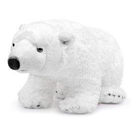 lilizzhoumax Eisbär Plush Toy 31 cm / 12 Inch Simulated Animal Kawaii Realistic Arctic Polar Bear Cuddly Toy for Wild Animals Gift for Children Furry Stuffed Toy - White