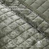 LEAONME Velvet Quilt Full/Queen Size-90''x98'', Lightweight Olive Green Velvet Comforter