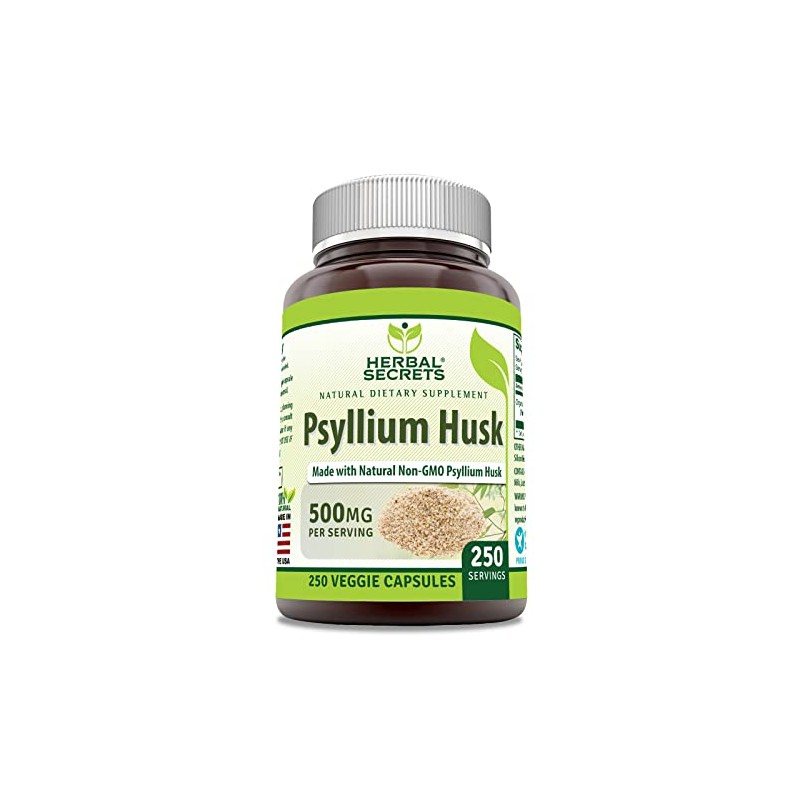 Herbal Secrets Psyllium Husk Supplement | 500 Mg | 250