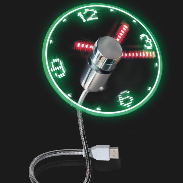 Soseelnee USB Clock Fan with Real Time Display, Mini Portable