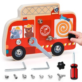 Atoylink Montessori Spielzeug ab 3 4 5 6 Jahre Holz Schraubbrett für Kinder Motorikspielzeug Motorikbrett Holzspielzeug Lernspielzeug Geschenke für Kinder Jungen Mädchen