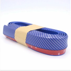 Unbranded 100" Blue Caron Fiber Print Front Bumper Lip Splitter Spoiler Skirt Protector