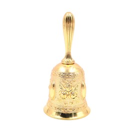 Alnicov Brass Hand Bell, Vintage Metal Call Bell, Wedding Bell, Temple Bell (Gold)