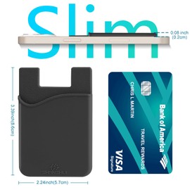SHANSHUI 4-in-1 Phone Card Holder: Premium Silicone Wallet for ID, Drivers License, Credit Cards - Fits All Mobile Phones