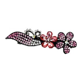 Crystal Hair Clip Shiny Flower Hair Pin Hair Barrettes Headdress for Ladies Women Floral Crystal Party Hair Barrettes Ponytail Hair Accessories For Women Girls
