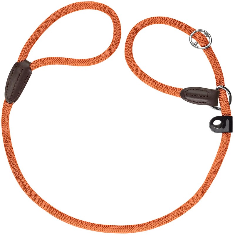 HUNTER Freestyle Retriever Dog Lead Orange Integrated Collar Fully Adjustable