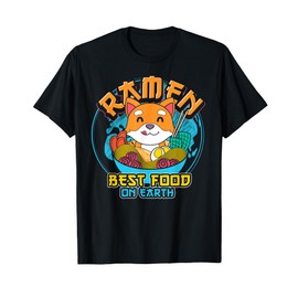 Tagliatelle Cibo Asiatico Shiba Inu Cane Kawaii Ramen Maglietta