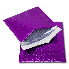 EPOSGEAR 10 Purple Shiny Metallic Foil Bubble Padded Bag Mailing Envelopes - Perfect for Marketing, Promotions or and Alternative to Gift wrap (C6+ / CD - 165mm x 165mm)