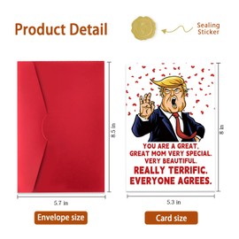 ACHICGIRL Funny Trump Birthday Card for Mom Grandma, Happy Mothers Day Gifts for Mom, Unique Mother's Day Card from Daughter Son
