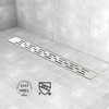 Elefloom Linear Shower Drain, Shower Drain 24 inch with Bar
