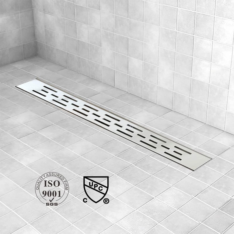 Elefloom Linear Shower Drain, Shower Drain 24 inch with Bar