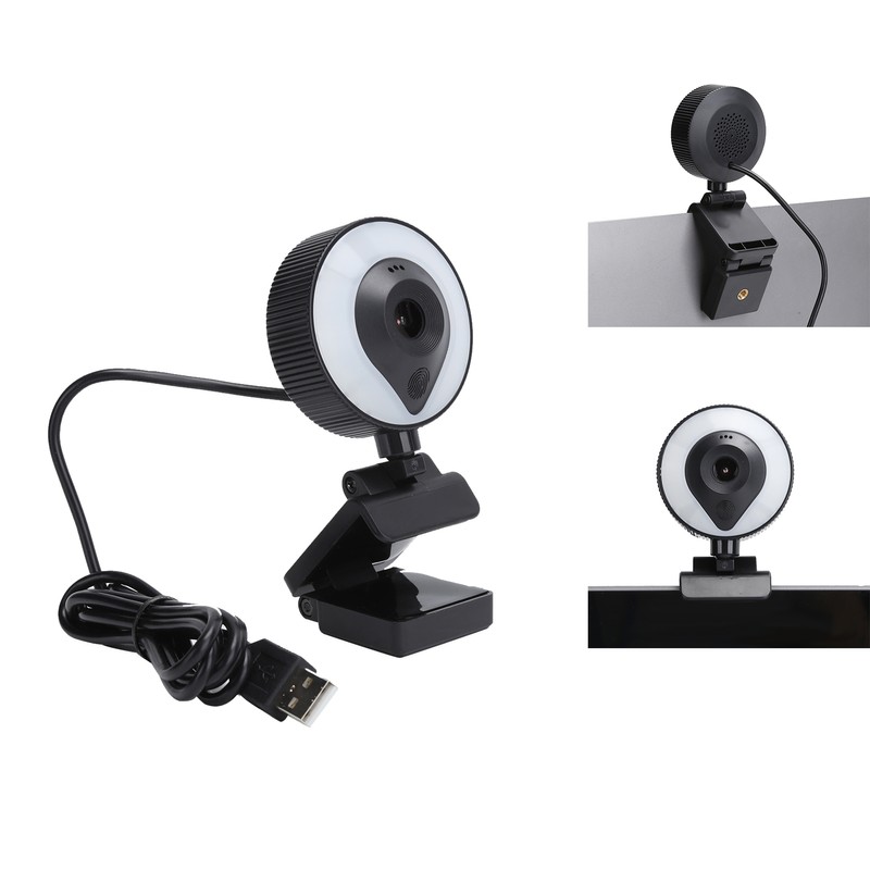 Webcam Full HD Computer Live Recording Touch Dimming Camera with