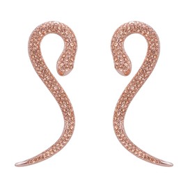 EVER FAITH Women's Earrings Crystal Nickel Free Party Punk Snake Serpent Snake Ear Jewellery, Crystal, Cubic Zirconia