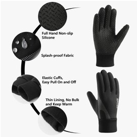 Long Keeper Kids Cycling Gloves - Winter Childrens Thermal Sports Gloves Anti-Slip Thin Liner Warm Bike Gloves with Grip for Boys Girls Running Riding Scooter