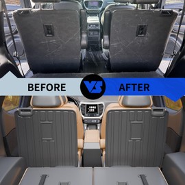 Rongtaod Kick Mats Compatible with 2017-2023 GMC Acadia 6 Seats Cargo Mat Cargo Liner Trunk Mat Trunk Liner Back Seat Cover Protector TPE All Weather 2022 Acadia Accessories (2nd Row Backrest Mats)