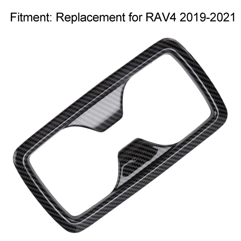 Rear Water Cup Holder Panel Frame Trim Carbon Fiber Style