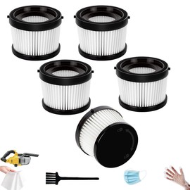 5 Pack DCV501HB DCV5011H Replacement HEPA Filters - Compatible with DEWALT 20V Cordless Handheld Vacuum (Washable & Reusable) - Compared to Part # DCV5011H