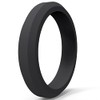 4mm Matte Black Brushed Silicone Ciassical Simple Plain Stackable Wedding