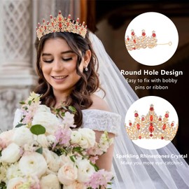 Coronas y tiaras para mujer, diadema de diamantes de imitación para niñas, accesorios para el cabello de novia para bodas, cumpleaños, Tala Única, Metales no preciosos, Cristal