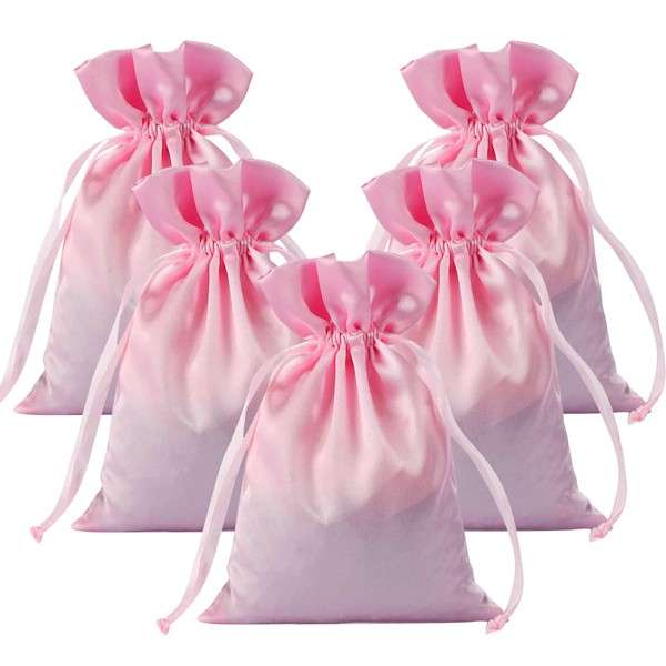 Boshen 100PCS Satin Gift Bags 3"x4" Jewelry Candy Pouches Drawstring Pouch Wedding Birthday Party Xmas Halloween Festival Favor DIY Bags - Pink