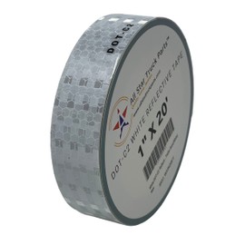 White DOT-C2 Reflective Tape Conspiciuity Tape - Commercial ROLL, HIGH Intensity, Strong Adhesive- Automobile Car Truck Boat Trailer Semi (White) (1 in x 20 FT)