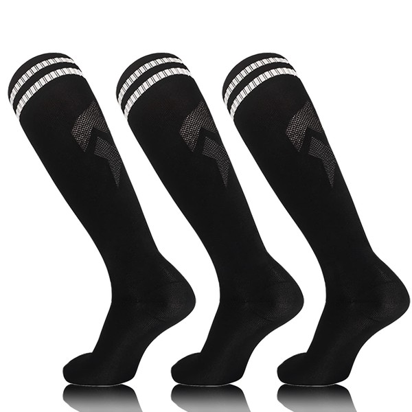 sevening Kids Knee High Soccer Socks - 3 Pairs Long