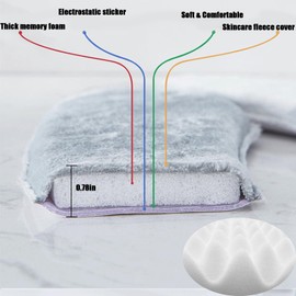NGETC Thick Warm Cushioned Toilet Seat Cover | Stick-On Washable Reusable Toilet Memory Foam Cushion Pad (grey 2)