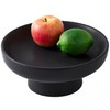 Denique Black Ceramic Fruit Bowl for Kitchen Counter, 10inch Decorative