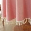 meioro Round Tablecloth, Solid Colour Table Linen, Tassel Tablecloths, Cotton
