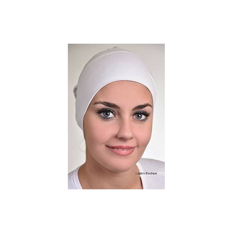 Under Scarf Tube Cap (Hijab Accessory) (White)