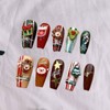 perfeclan Christmas False Nails,Cute,Reusable,Stick on Nails, Full Cover Winter Xmas