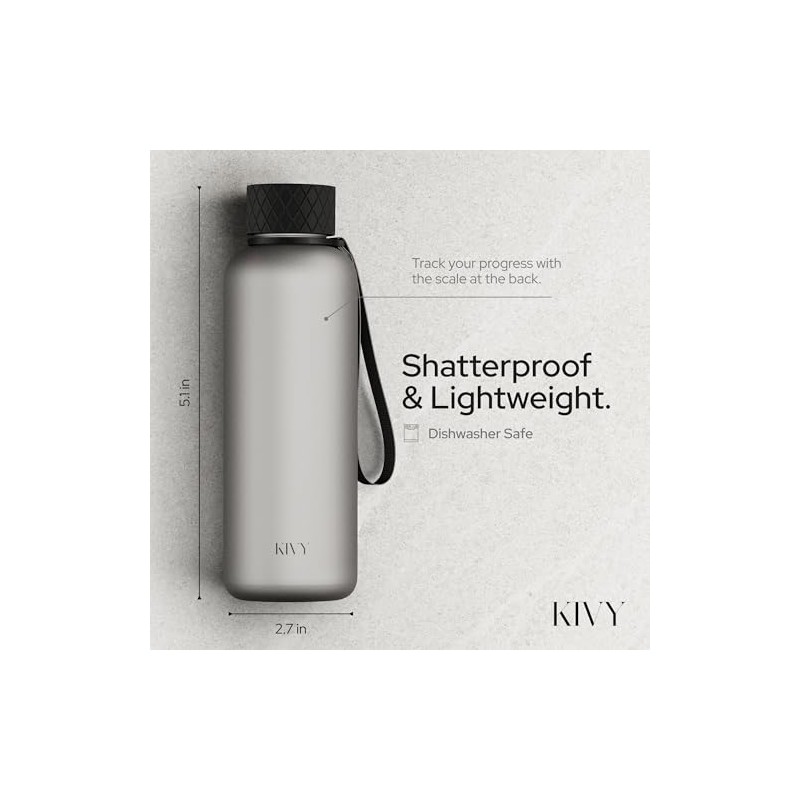 KIVY Tritan Water Bottle (Ash Black, 650ml)