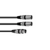 OMNITRONIC Adaptor Cable XLR (F)/2xXLR(M) 0.5 m Black