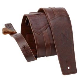 Nefelibata 3" Wide Full Grain Leather Guitar Straps, brown