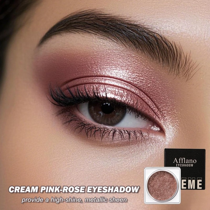 DE'LANCI Rose Gold Glitter Eyeshadow, Metallic Rose Gold Eyeshadow, Creamy