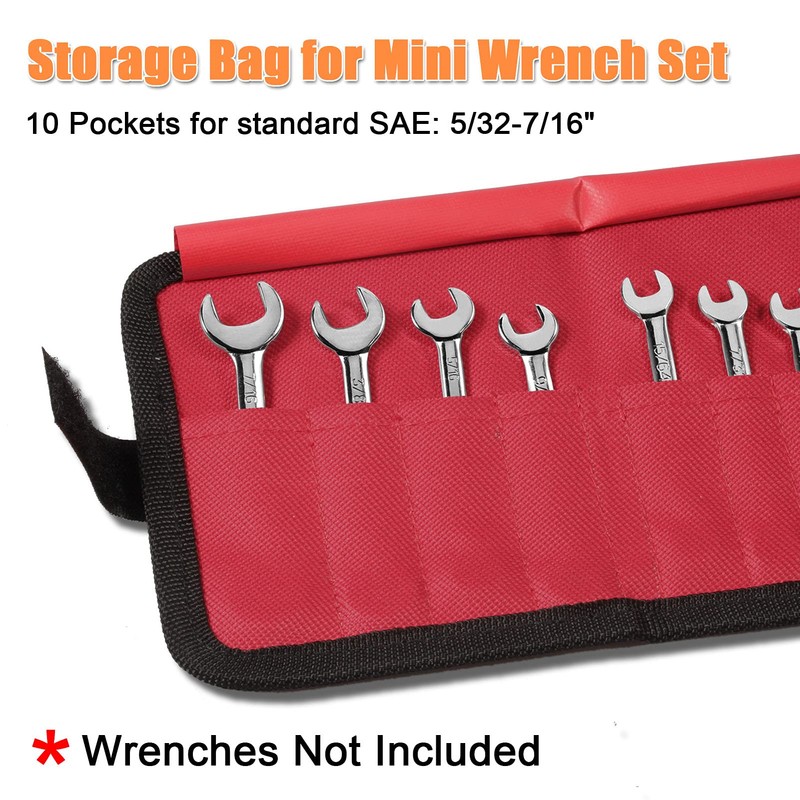 SPEEDWOX 10 Pockets Wrench Tool Organizer Bag, Tool Storage Bag