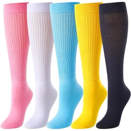 Zmart Colorful Slouch Socks For Women Girls, Scrunch Socks Women, Cotton Long High Tube Socks White