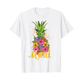 Maui Hawaiian-Shirt Kid Girl Women Hawaii Hibiscus Pineapple T-Shirt