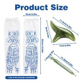 SHPUJUN Reflex Zone Socks Set Foot Reflex Zones, Emerald Green Set