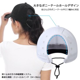 [GADIEMKENSD] Women's Sports Cap with Large Ponytail Hole Performance Ponytail Cap Running Baseball Cap, white