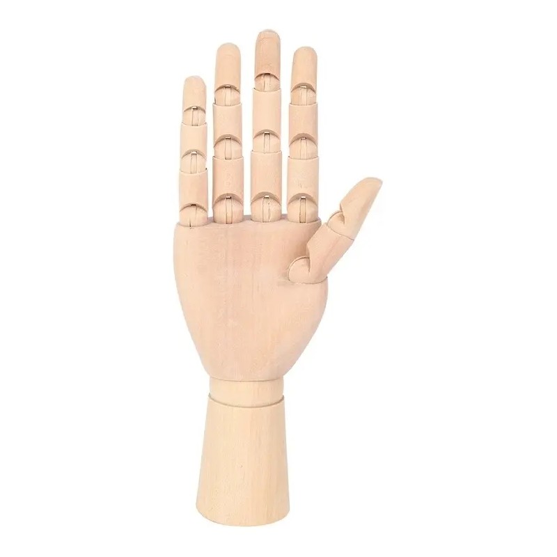 Modelo De Mano Derecha, Articulado, De Madera, De 18x6 Cm