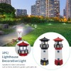 NINEFOX Solar Lighthouse Outdoor Solar Rotating LED Lighthouse Light Waterproof
