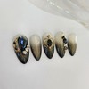 Black Diamond Handmade Nail Tips - Ballerina M / 블랙