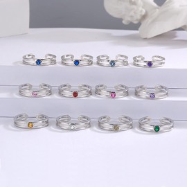 Sterling Silver Toe Rings for Women - Birthstone Toe Ring Adjustable Minimalist Jewelry for Summer Vacation Beach (March)