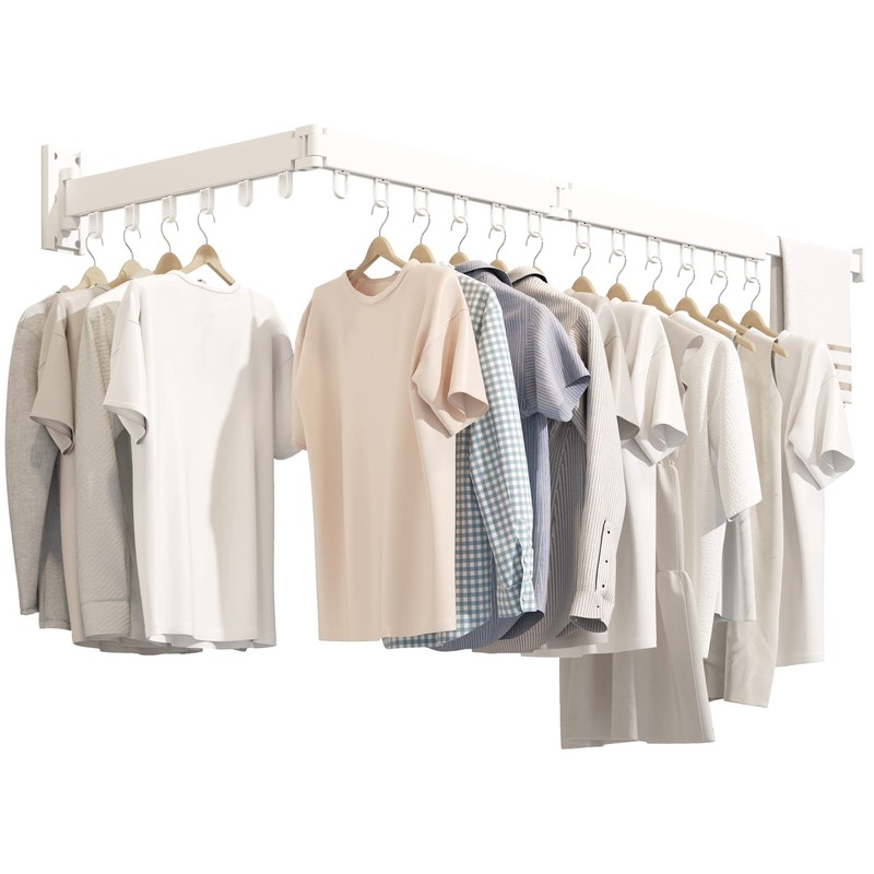 BOQORAD Wall Mounted Drying Rack,Clothes Drying Rack,Laundry Drying Rack,Collapsible Drying