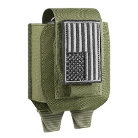 Molle Handcuff Pouch, Handcuff Case for Duty Belt/Tactical Vest, Handcuff Holster with USA Flag Patch Fit ASP Handcuff/Hinged Handcuff/Chain Handcuff/Folding Rigid Handcuff (Army Green)