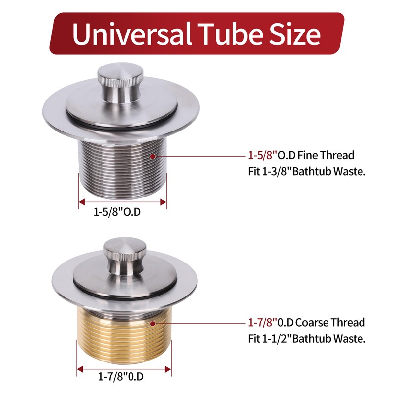 PRIMSOPH Lift Turn Tub Drain Trim Kit with Two Hole