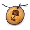 Oak Tree Wooden Pendant Necklace, Celtic Symbol Tree Slice Jewelry